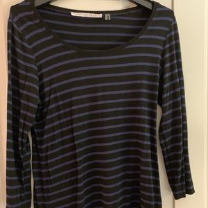 Long sleeved black and blue top